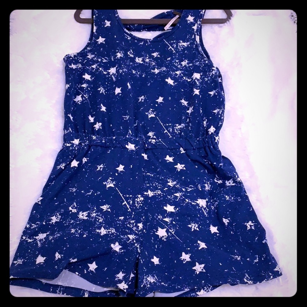 Navy jersey shorts romper